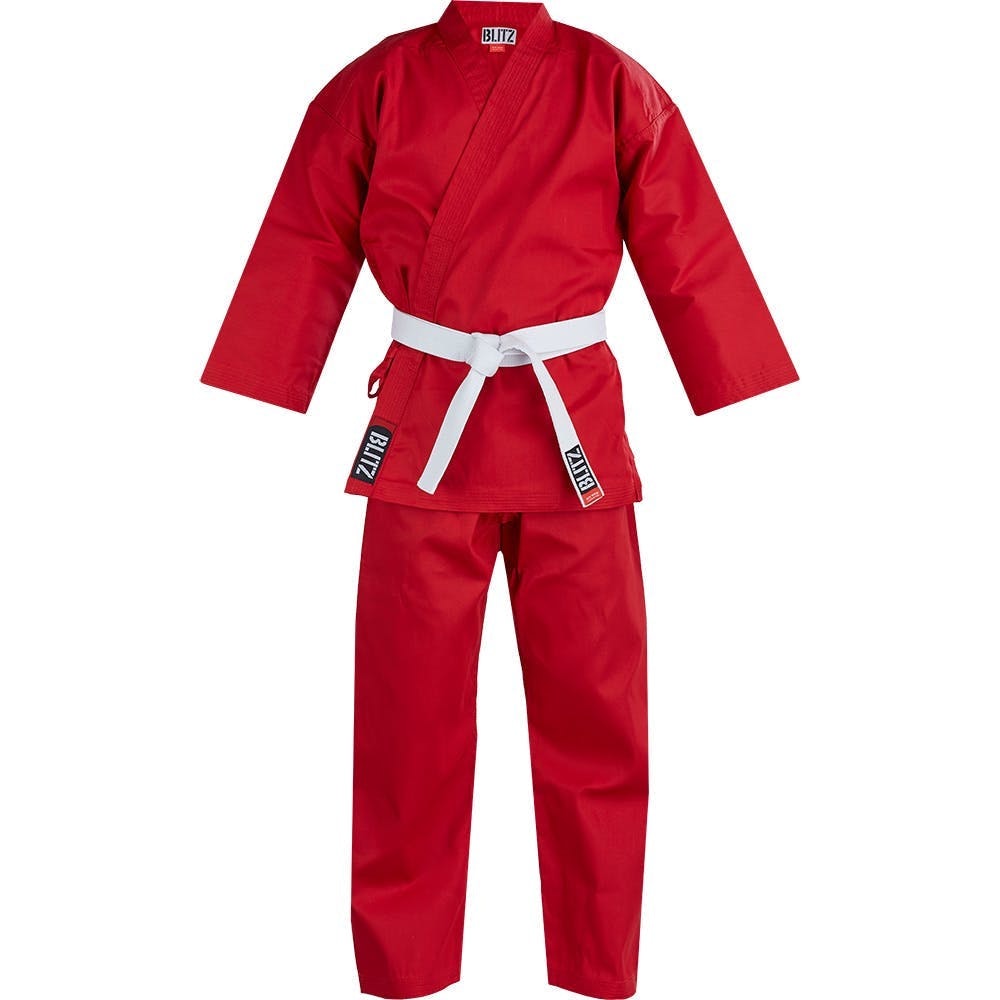 Blitz Kids 7oz Gi Student Karate Aikido Multiple Colours Uniform Free White Belt - Hamtons Direct