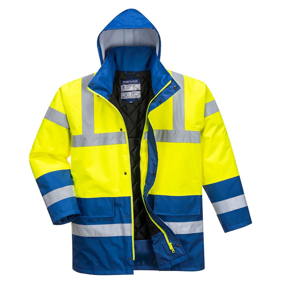 Portwest S466 Hi-viz Contrast Traffic Jacket Waterproof Thermal Insulation CE Certified - Hamtons Direct