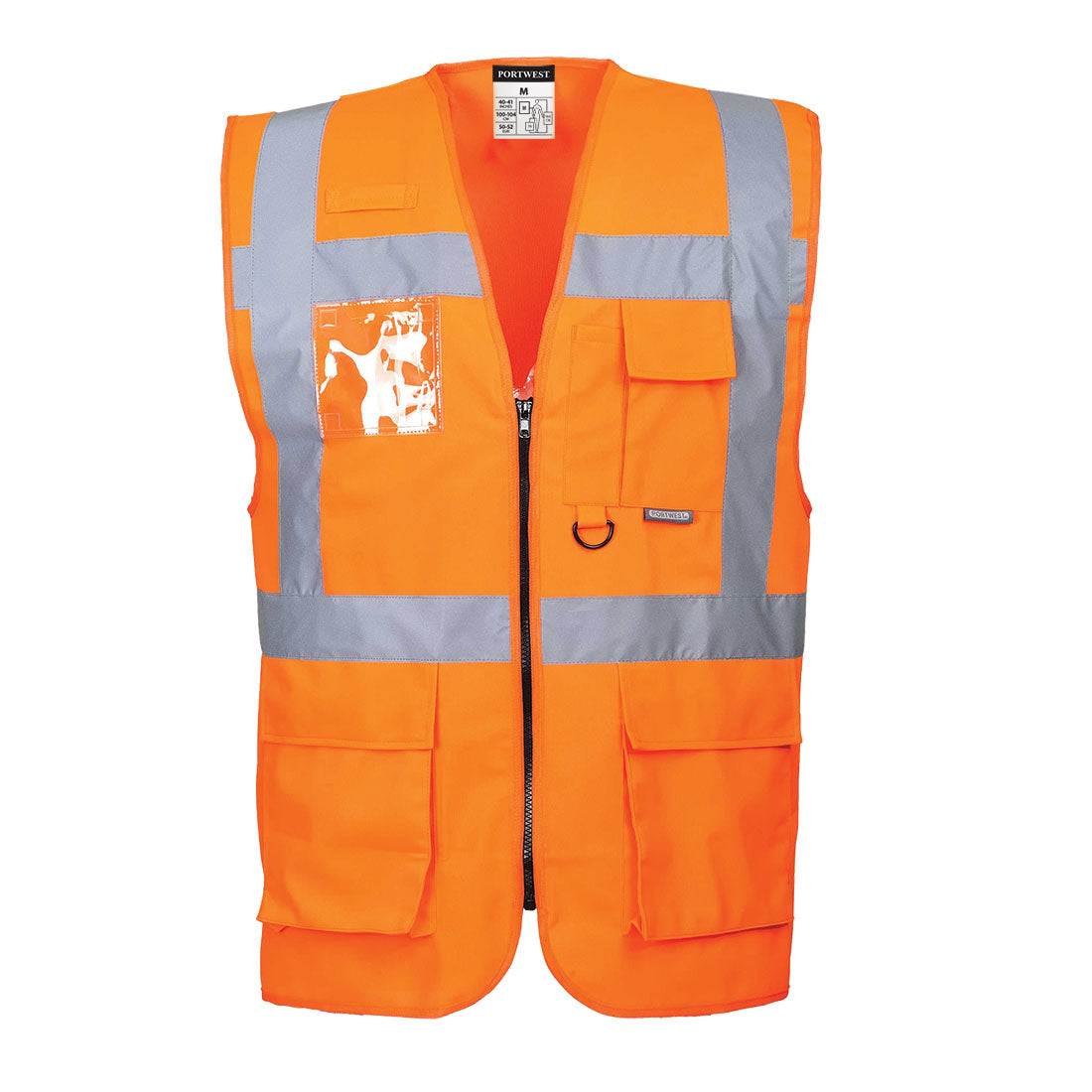 PORTWEST Berlin Executive Vest Hi Vis Safety Waistcoat Zip ID Holder S476 - Hamtons Direct