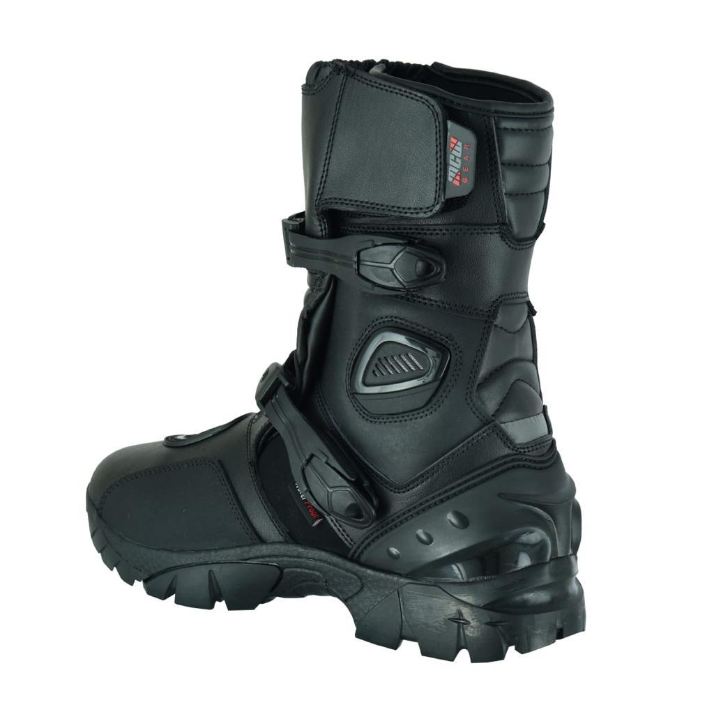 MCW Gear Real Leather Adventure Waterproof Motorcycle Motorbike Chunker Boots - Hamtons Direct