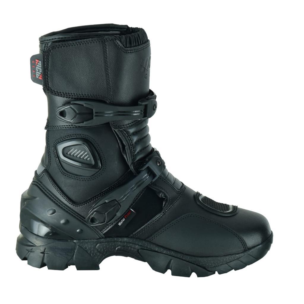 MCW Gear Real Leather Adventure Waterproof Motorcycle Motorbike Chunker Boots - Hamtons Direct