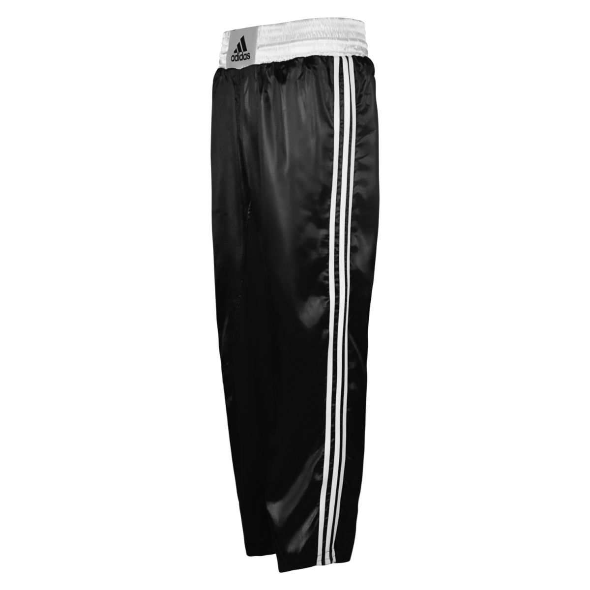 Adidas Kickboxing Satin Trousers Black White Gym Bottoms Martial Arts Pants Mens - Hamtons Direct