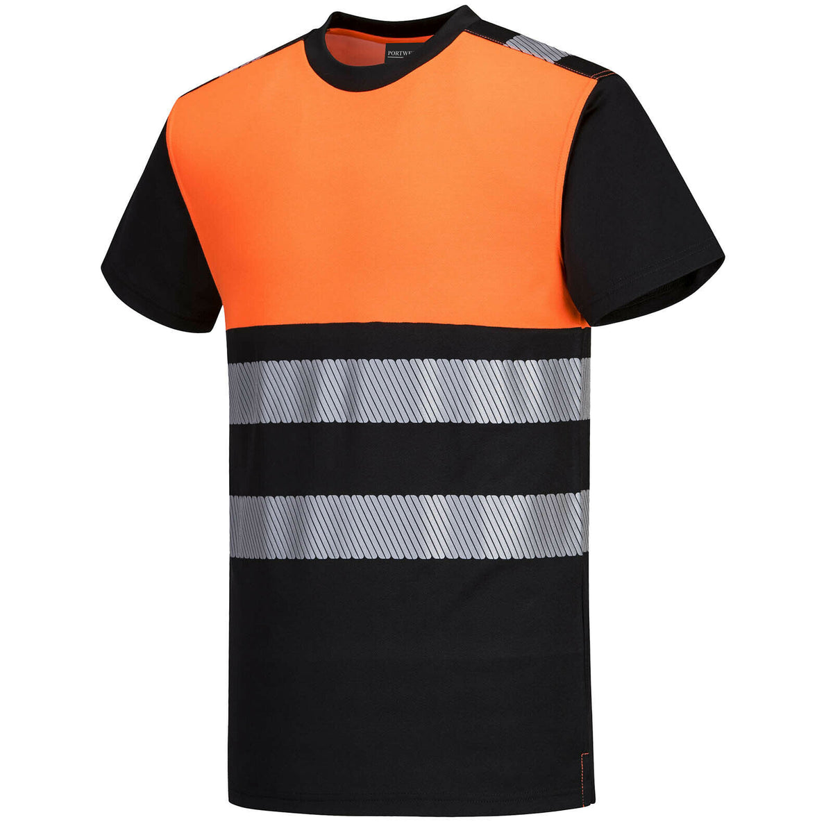 Men's Hi Vis T-Shirt Reflective High Viz Work Tee Fluorescent Moisture Wicking - Hamtons Direct