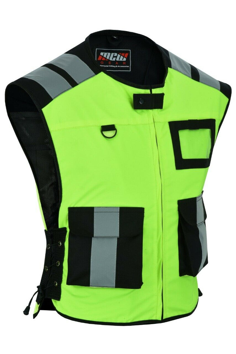 High Visibility HI VIZ VIS MOTORBIKE MOTORCYCLE & INDUSTRIAL TEXTILE VEST JACKET - Hamtons Direct