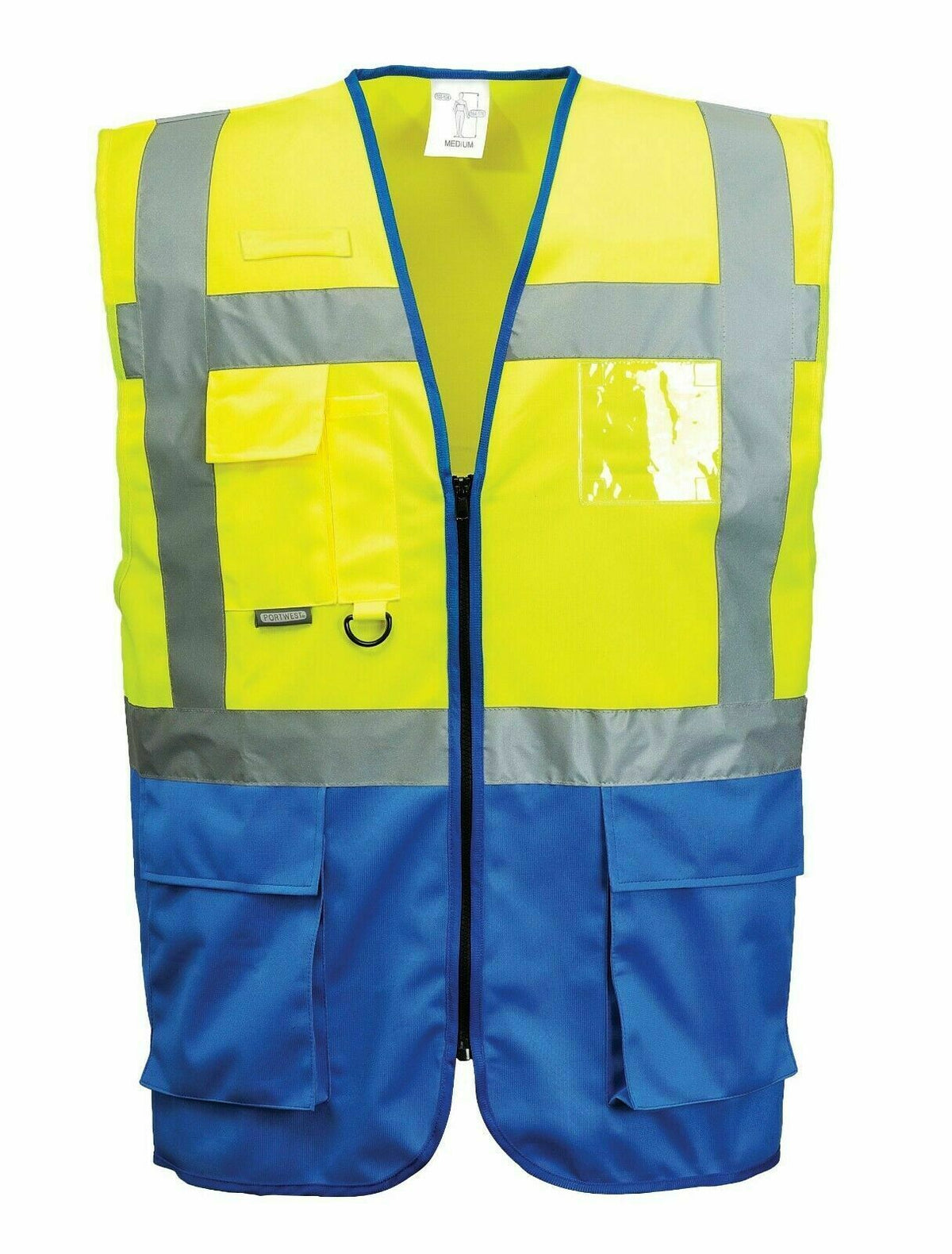 EXECUTIVE HI VIS VIZ VISIBILITY SAFETY MOTORCYCLE INDUSTRIAL TEXTILE VEST JACKET - Hamtons Direct