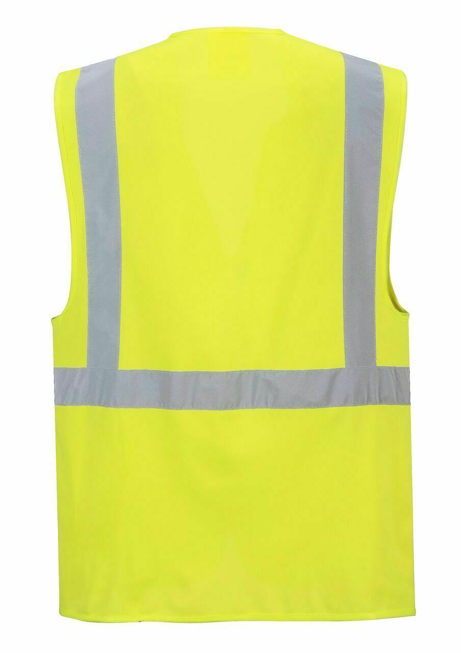 EXECUTIVE HI VIS VIZ VISIBILITY SAFETY MOTORCYCLE INDUSTRIAL TEXTILE VEST JACKET - Hamtons Direct