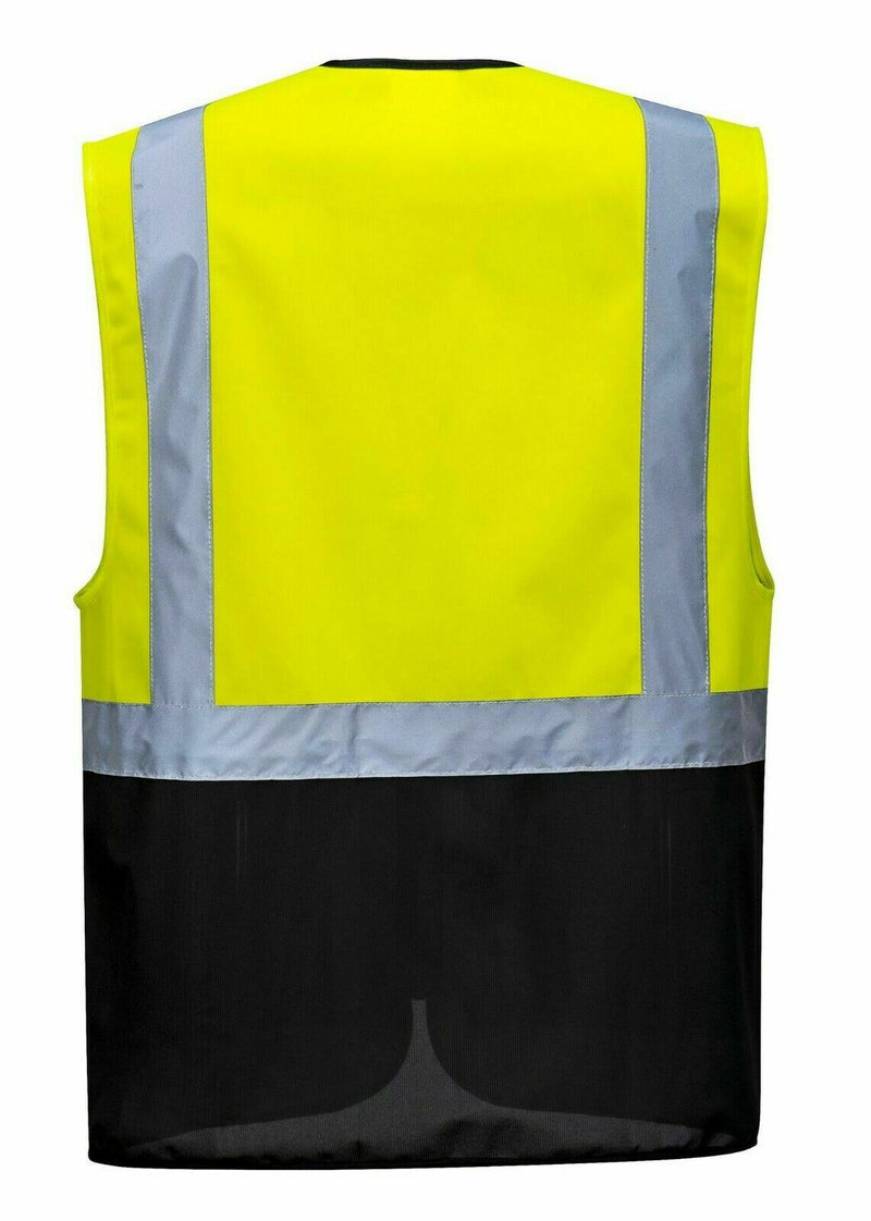 EXECUTIVE HI VIS VIZ VISIBILITY SAFETY MOTORCYCLE INDUSTRIAL TEXTILE VEST JACKET - Hamtons Direct