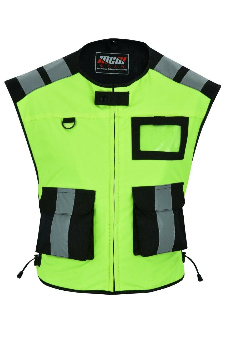 High Visibility HI VIZ VIS MOTORBIKE MOTORCYCLE & INDUSTRIAL TEXTILE VEST JACKET - Hamtons Direct