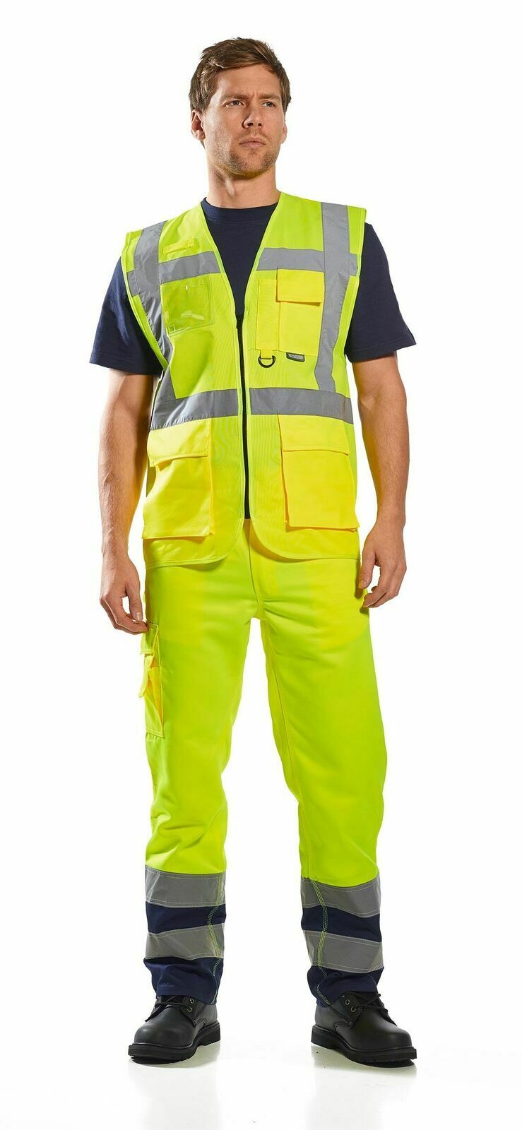 EXECUTIVE HI VIS VIZ VISIBILITY SAFETY MOTORCYCLE INDUSTRIAL TEXTILE VEST JACKET - Hamtons Direct