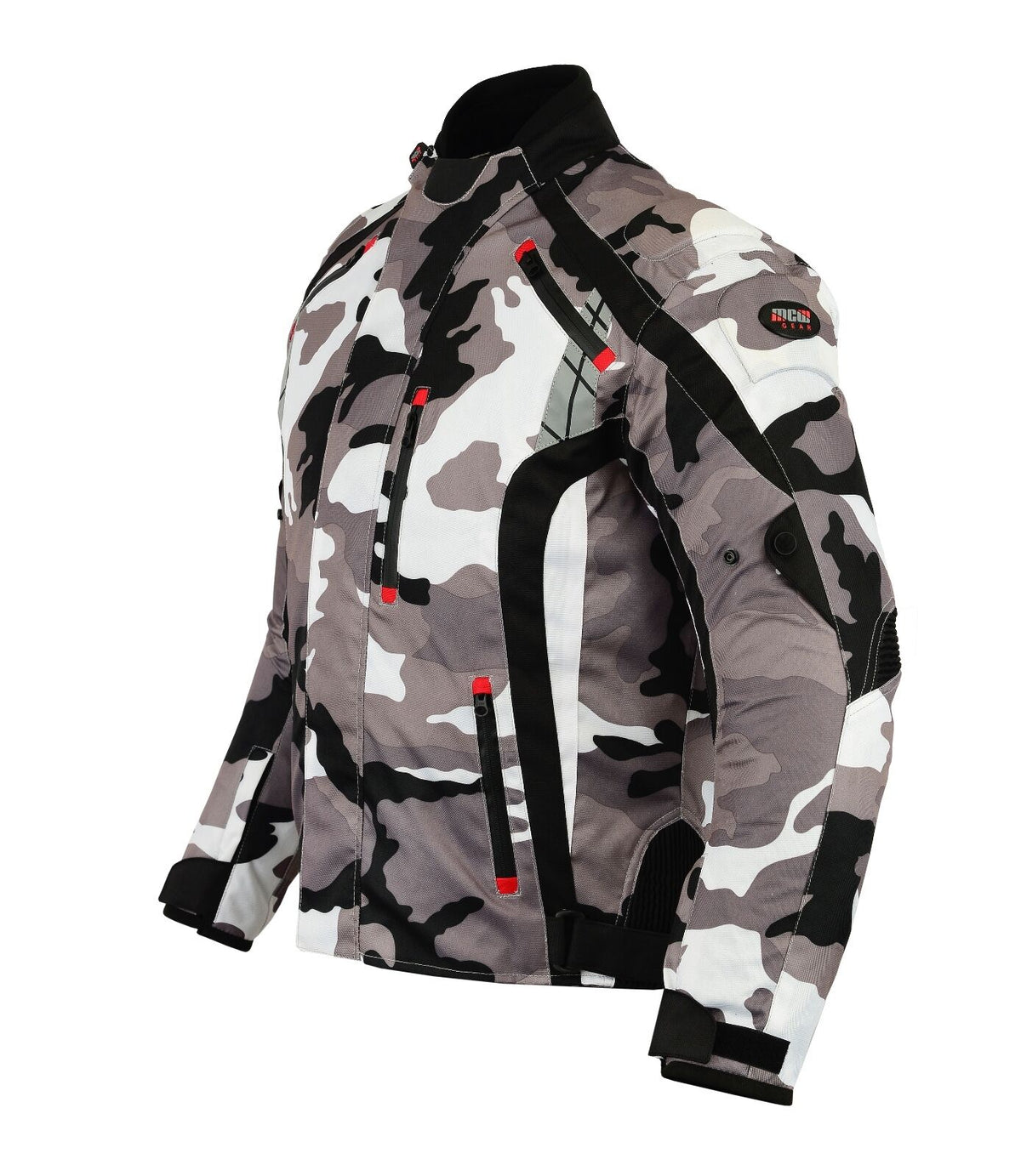 Mens MCW Gear Camo Motorcycle Motorbike Armour Textile Jacket CE Protector - Hamtons Direct