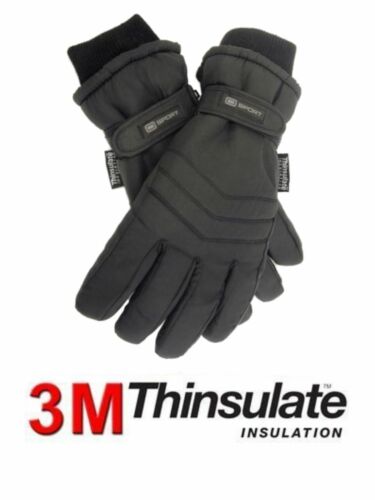 MENS WINTER THERMAL FLEECE THINSULATE SKI SNOWBOARD MOTORCYCLE PADDED GLOVES - Hamtons Direct