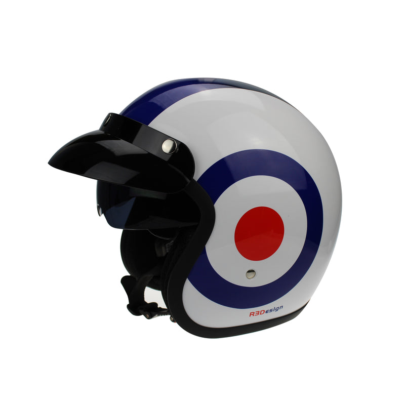 Viper RS-V06 Open Face Jet Tourer Retro Scooter Motorcycle Motorbike Target UJ Helmet - Hamtons Direct