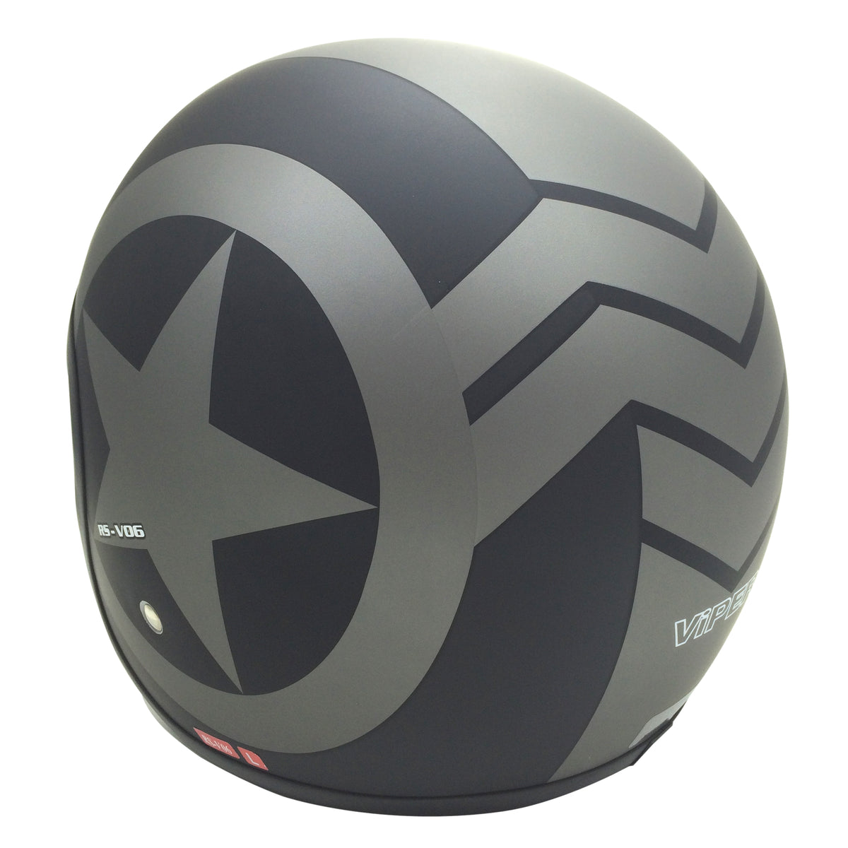 Viper RS-V06 Open Face Jet Tourer Retro Scooter Motorcycle Motorbike Matt Black Star Helmet - Hamtons Direct